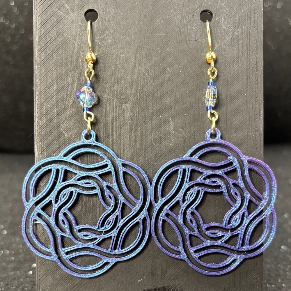 Blue and Purple Color Shift, Dangle Earrings